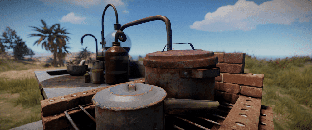 Стол смешивания в Rust: все чаи и рецепты 2026 — скриншот Rust 2