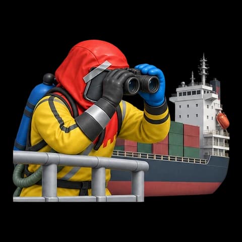 Хазмат у контейнеров грузового корабля Cargo Ship